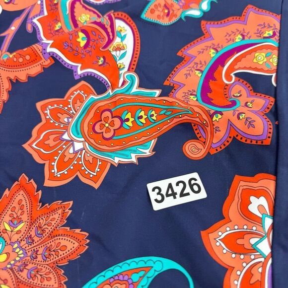 Mazu Swim Tricot Cover Up Dress Womens Small Paisley Blossom Nylon Pockets - Picture 7 of 7